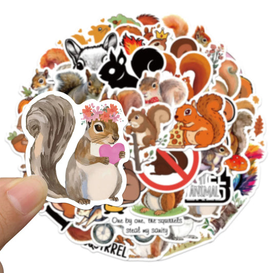 Cute Animal Stickers Squirrel Cartoon for Kids Fridge Laptop Car Bike Skateboard Decoration