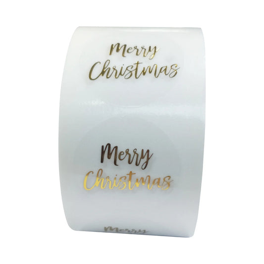 Clear Merry Christmas Stickers 100-500pcs Sealing Labels