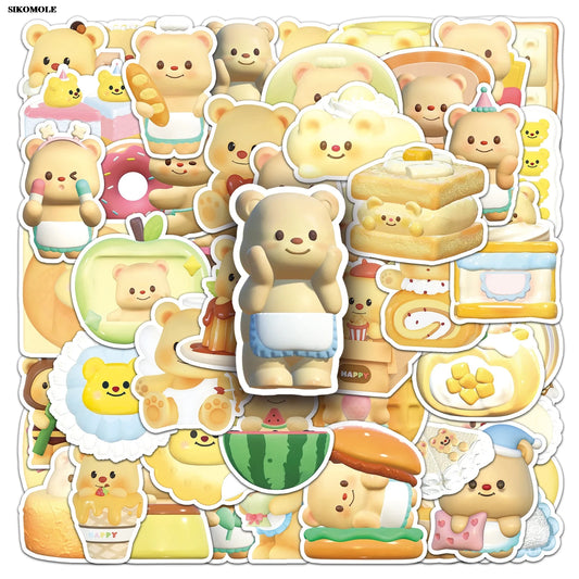 3D Cute Bear Stickers Pack for Laptop Luggage Suitcase Kids DIY
