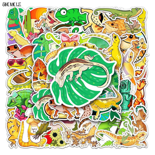 Cartoon Lizard Stickers Pack for Kids DIY Toys Skateboard Laptop Phone Decals