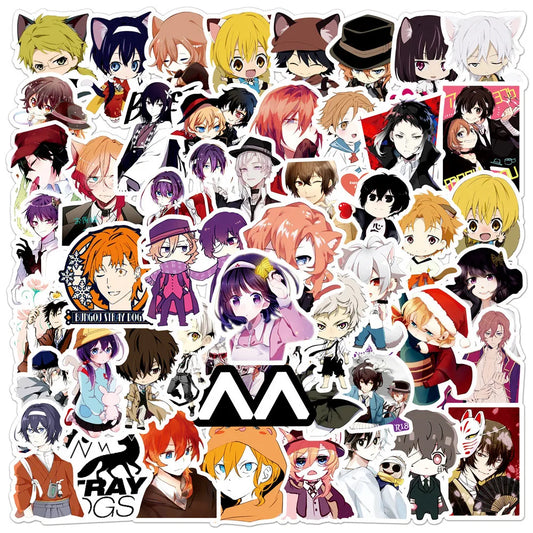 50pcs Bungo Stray Dogs Nakajima Atsushi Anime Stickers for Helmet Wall DIY Decoration