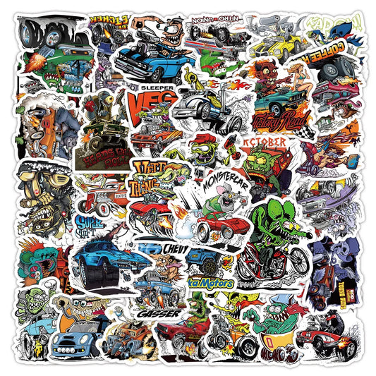 Devil Car Cartoon Graffiti Stickers 10/30/50pcs for Laptop, Motorcycle, Phone, Kids Toys, Helmet, Scrapbook