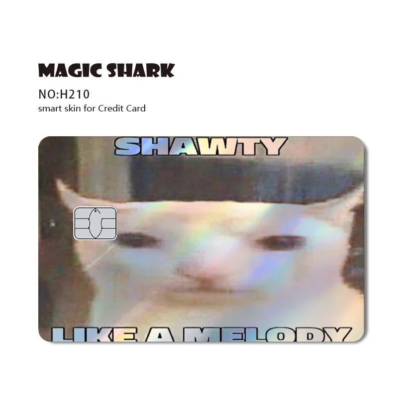 Holographic Cat Mouse Card Skin Sticker 2025
