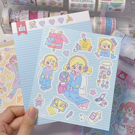 Kawaii Scrapbooking Stickers: Decorative Character Stickers for DIY Crafts, Album, Journal, Planner