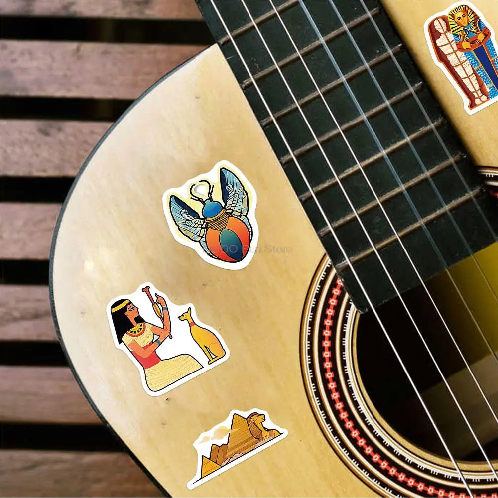 10/25/50PCS Classic Ancient Egypt Sticker Waterproof DIY Retro Art Decoration Luggage Guitar Helmet Skateboard Cup Phone PVC Toy