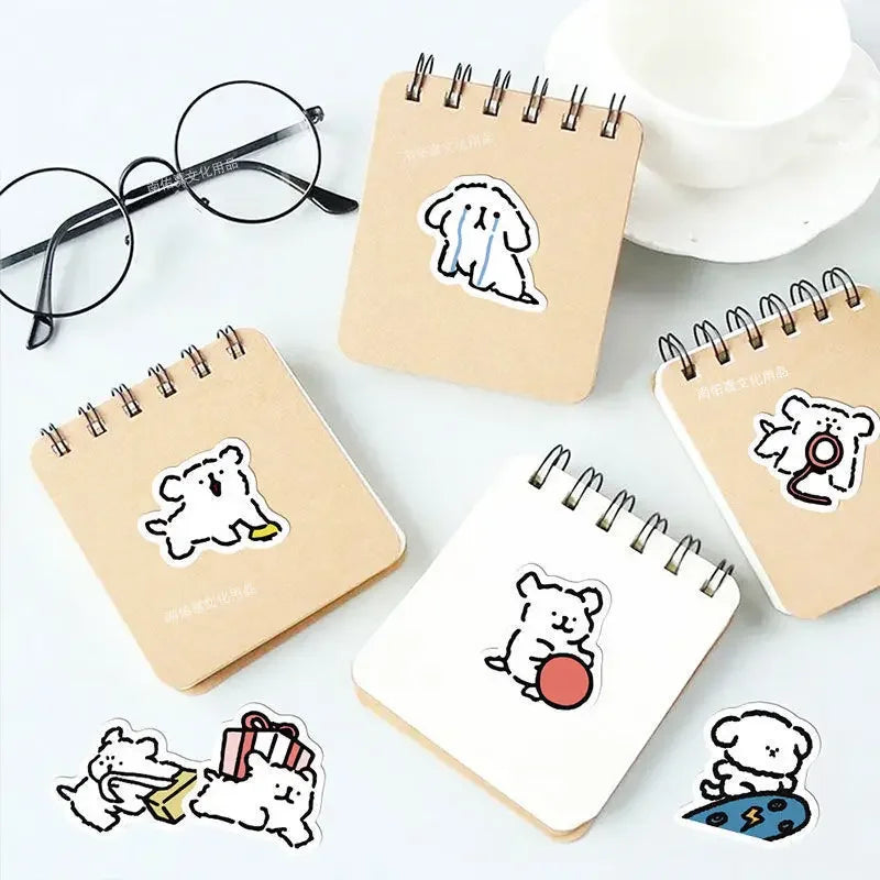 10/50/100PCS Cartoon Cute Line Dog In The Book Stickers DIY Toy Laptop Luggage Skateboard Suitcase Guitar Graffiti Decal Sticker