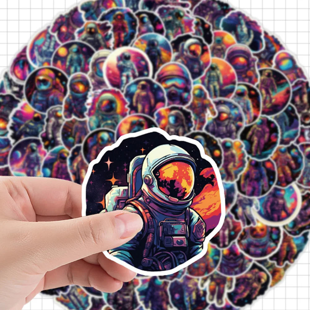 10/30/50/100pcs Cartoon Outer Space Astronaut Graffiti Stickers Decals Kid Toy Laptop Notebook Phone Suitcase Decoration Sticker