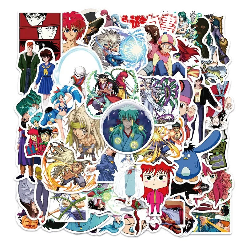 50pcs Yu Yu Hakusho Anime Stickers for Luggage, Water Bottles, Phones, Laptops, Scooters, Refrigerators