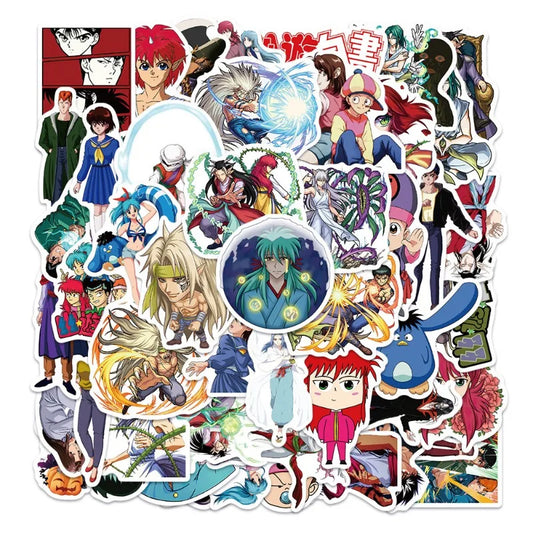 50pcs Yu Yu Hakusho Anime Stickers for Luggage, Water Bottles, Phones, Laptops, Scooters, Refrigerators