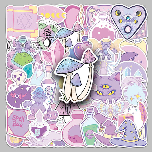50pcs Pastel Magic Series Cute Stickers for Helmet, Wall, Desktop Decoration