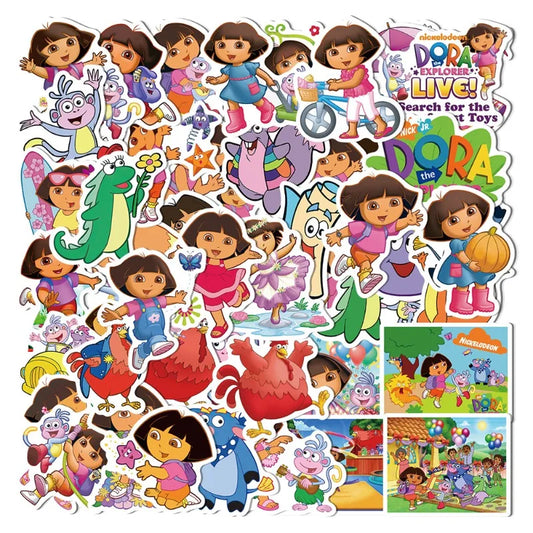50pcs Dora The Explorer Stickers for Laptop, Phone, Car, Scooter, Water Bottle, Fridge, Stationery