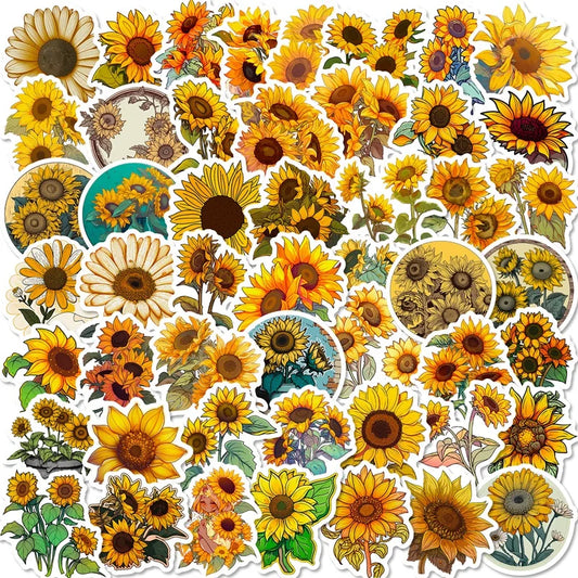 Sunflower PVC Stickers Set: Scrapbooking & DIY Supplies