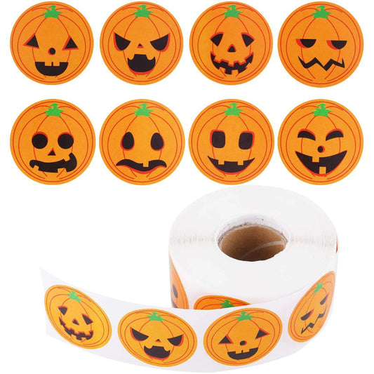 100-500pcs Halloween Skeleton Round Sticker Envelope Sealing Labels Candy Bag Sticker Halloween Decoration Decor Pumpkin