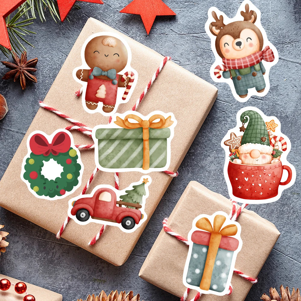 Christmas Stickers Cute Seal Sticker Cartoon DIY Scrapbooking Decoration Decals Funny Children Toys PVC Waterproof for Laptop