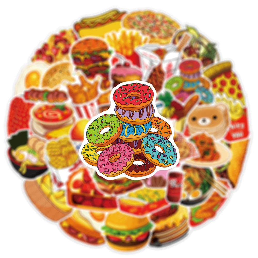 10/30/50pcs Delicious Food and Drink Sticker Packs