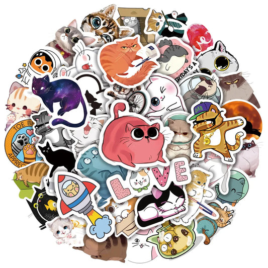 Cute Cat Stickers Pack for Laptops & Notebooks