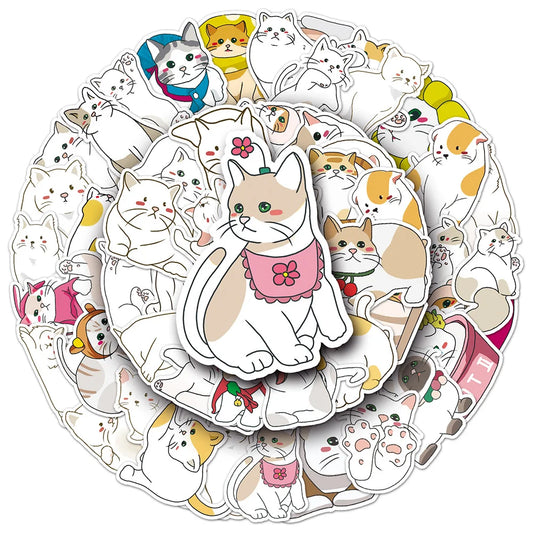 Cat Cartoon Stickers for Phone Laptop Luggage Skateboard Decals 10/30/50PCS