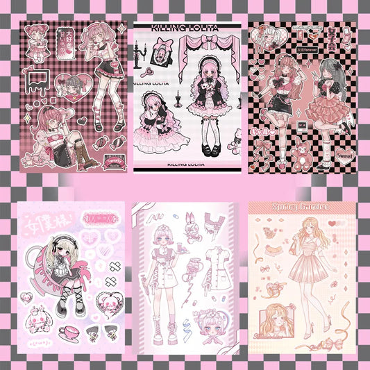 Kawaii Sweet Candy Girl Stickers for Scrapbooking