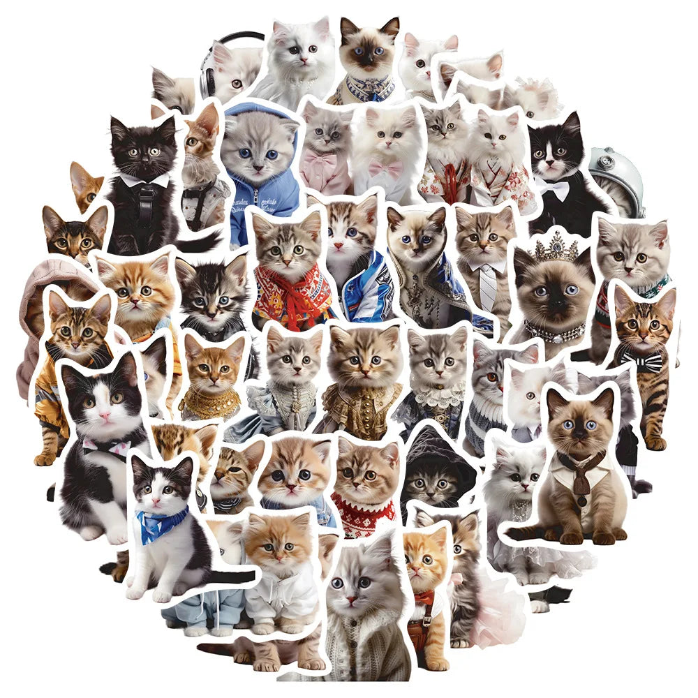 Cartoon Animal Cat Stickers Decal for Laptop Motorcycle Luggage Snowboard Fridge Car