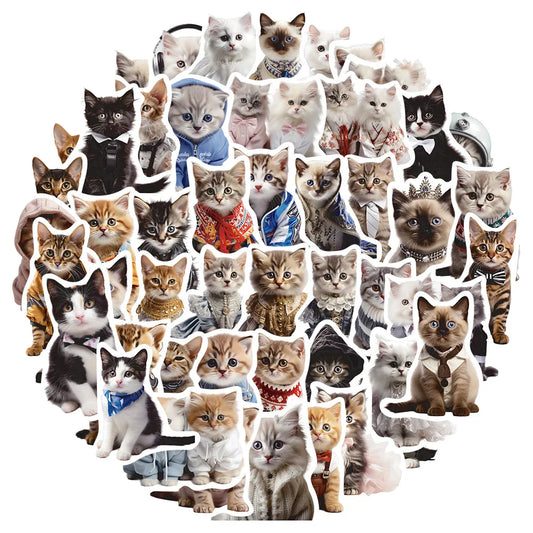 Cartoon Animal Cat Stickers Decal for Laptop Motorcycle Luggage Snowboard Fridge Car