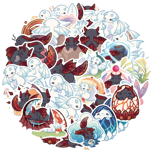 Cute Animal Cartoon Stickers for Laptop, Luggage, Car, Fridge - 10/30/50pcs Vinyl Decals
