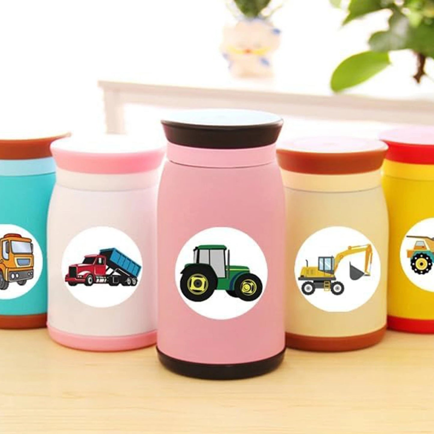 100-500pcs Reward Construction Vehicle Stickers School Students Child Teacher Cartoon Cute Encouraging Sticker Stationery
