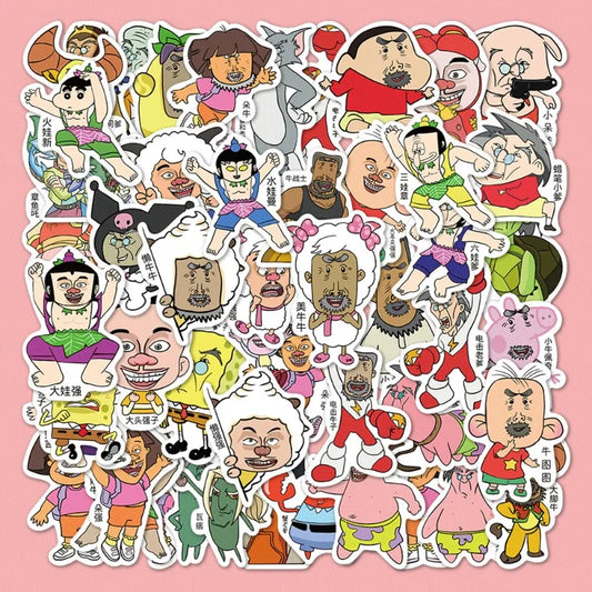 50pcs Anime Cartoon Graffiti Stickers for Helmet, Desktop, Wall Decoration