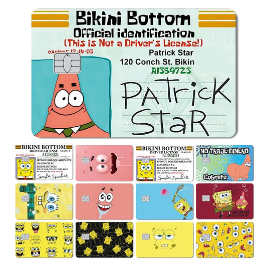 SpongeBob Patrick PVC Card Sticker Skin