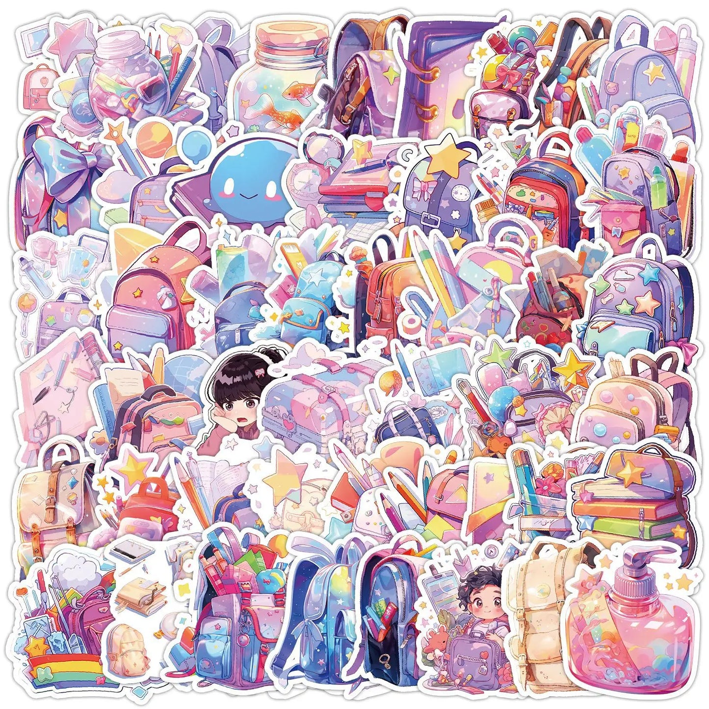 50pcs Cartoon Graffiti Stickers for Helmet, Wall, DIY Decoration