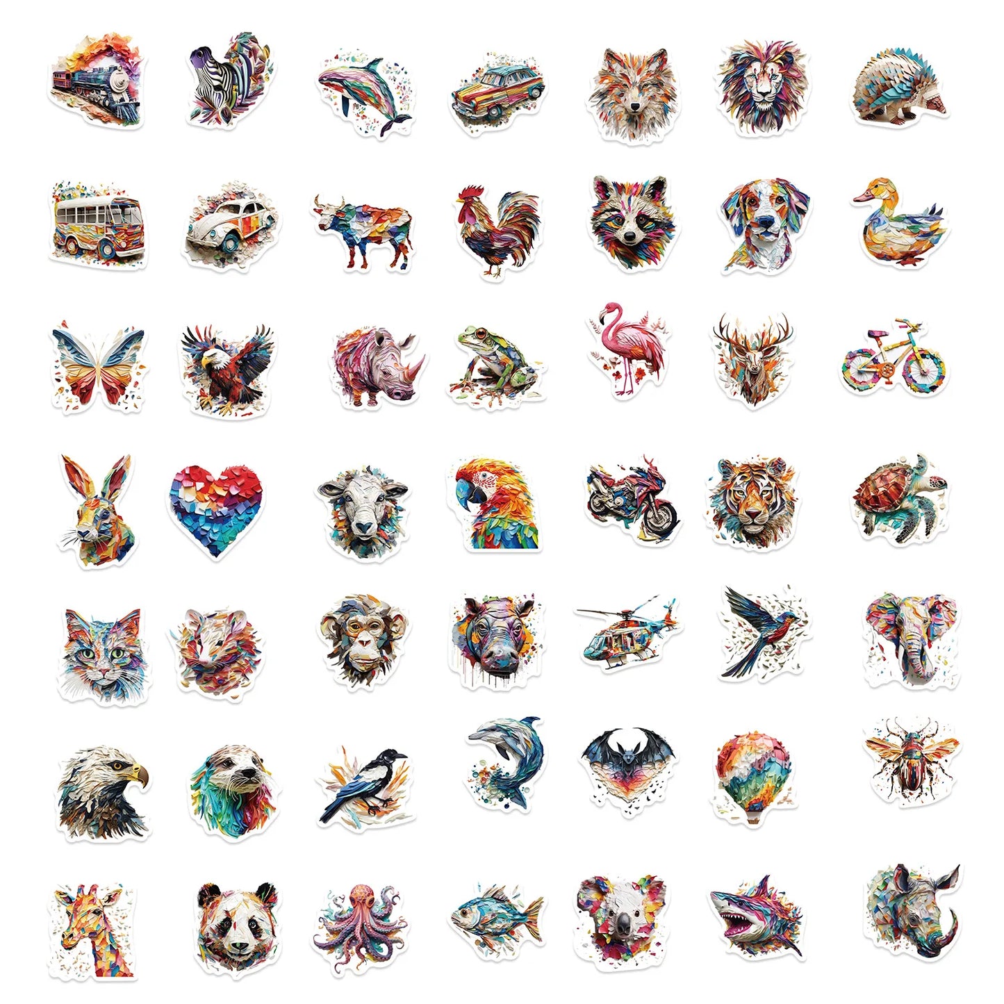 10/30/50Pcs Colorful psychedelic animals Graffiti Stickers For Suitcase Skateboard Laptop Luggage Fridge Phone Car Styling