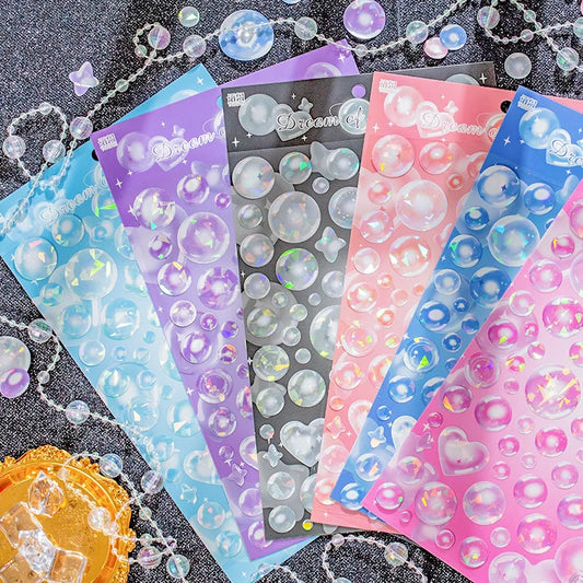 Kawaii Laser Bubble Stickers for Scrapbooking & DIY