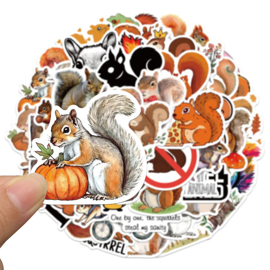 Cute Animal Stickers Squirrel Cartoon for Kids Toys Fridge Laptop Phone Car Skateboard Decoration