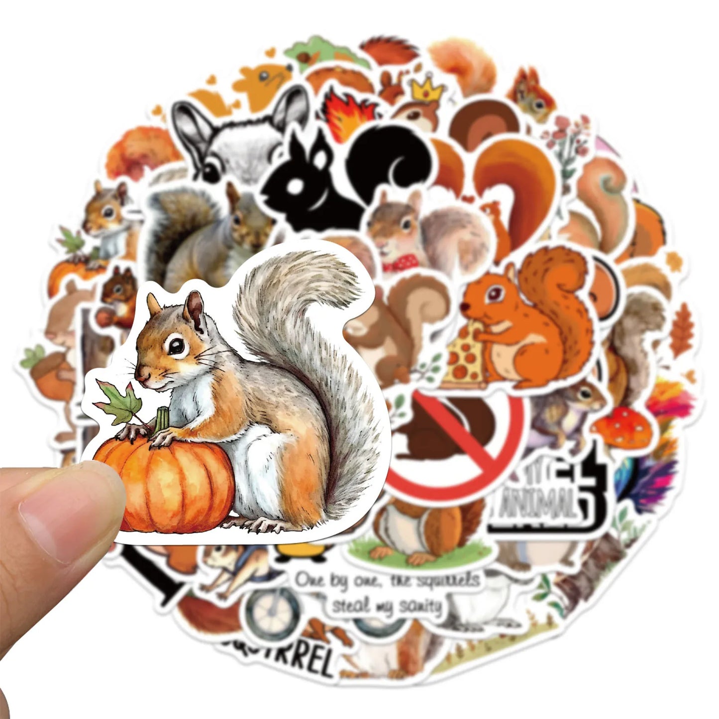 Cute Animal Stickers Squirrel Cartoon for Kids Toys Fridge Laptop Phone Car Skateboard Decoration