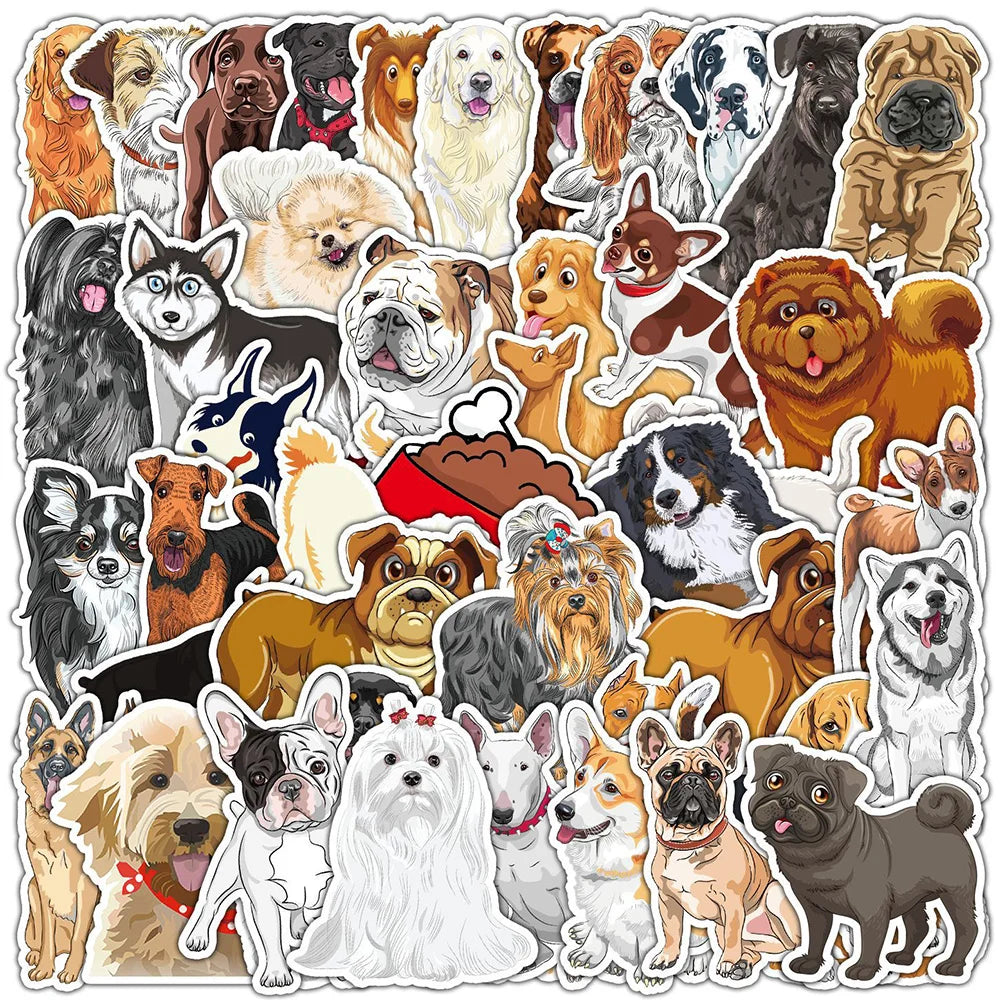 Poodle Dog Stickers Pack - Cute Kawaii Animal Decals for Laptop, Car, Suitcase, Notebook - Waterproof