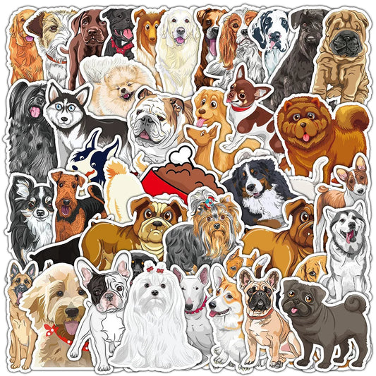 Poodle Dog Stickers Pack - Cute Kawaii Animal Decals for Laptop, Car, Suitcase, Notebook - Waterproof