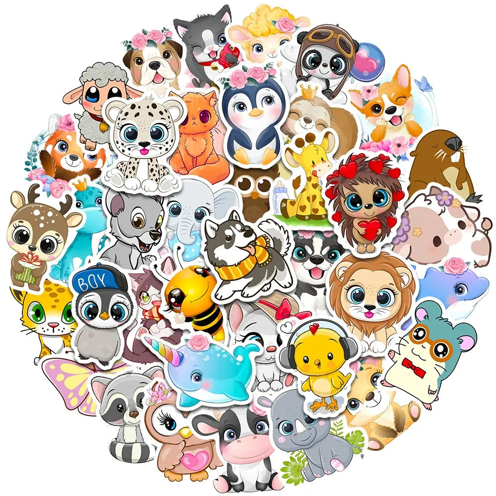Animal Stickers Pack: Laptop, Phone, Scrapbook, Kids Gift