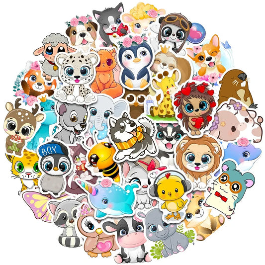 Animal Stickers Pack: Laptop, Phone, Scrapbook, Kids Gift