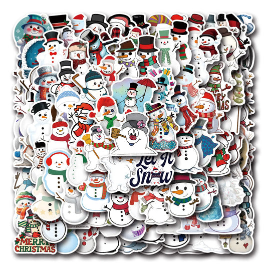 Cute Cartoon Snowman Stickers Waterproof Decals for Scrapbooking Laptop Phone