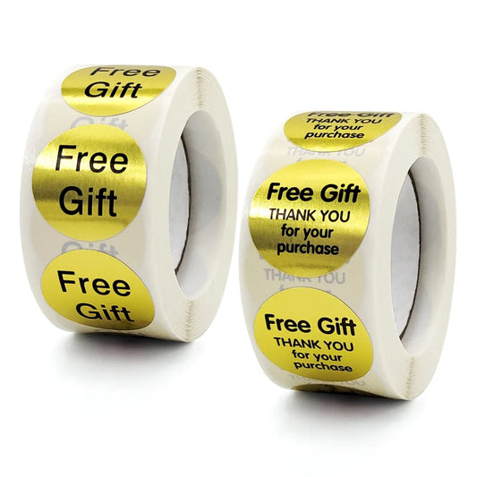 Gold Thank You Stickers for Business Cards (100-500pcs)