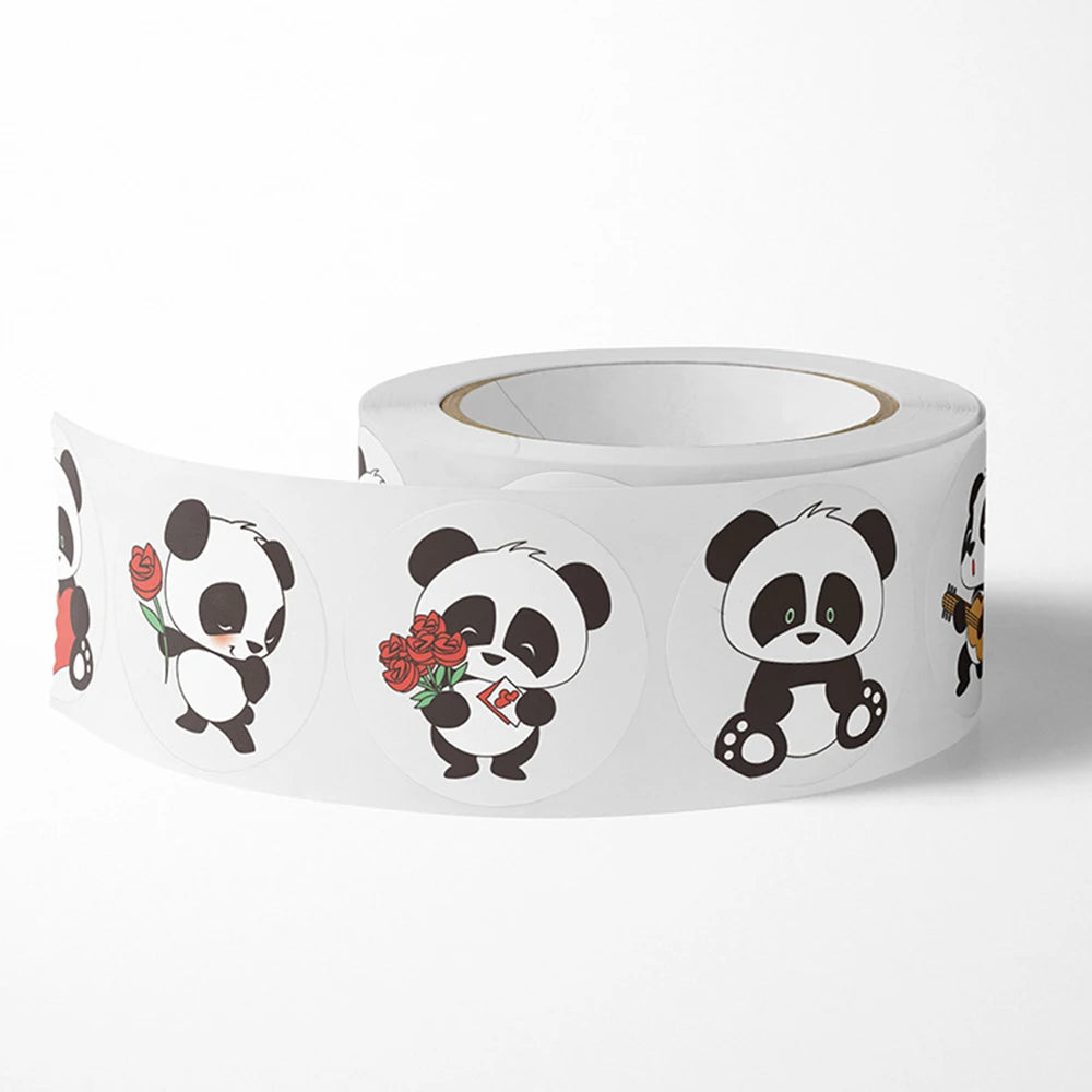 100-500pcs Panda Cute Cartoon Stickers 1inch Reward Sticker Gift Decoration Stationery Stickers