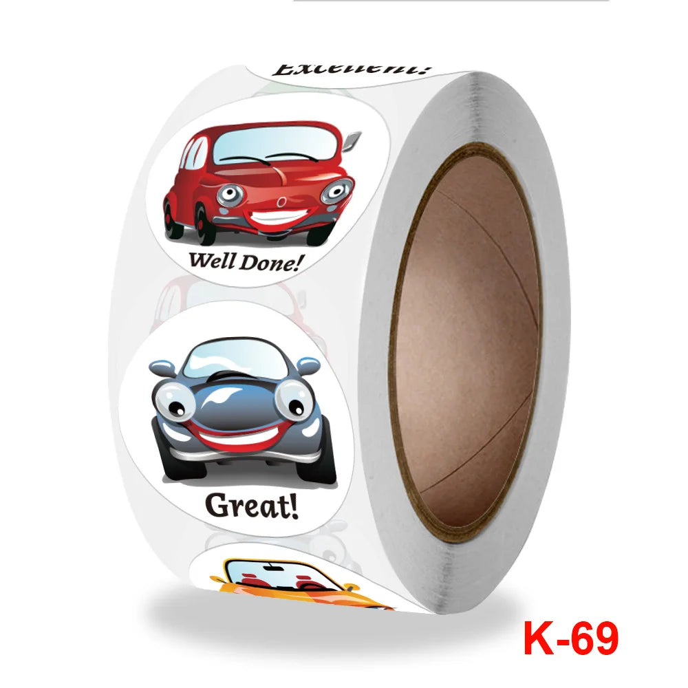 500pc/1lot Stickers for Children Kids Cartoon Car Truck Pattern Stickers Cute Toy Game Sticker DIY Gift Sealing Label Decoration