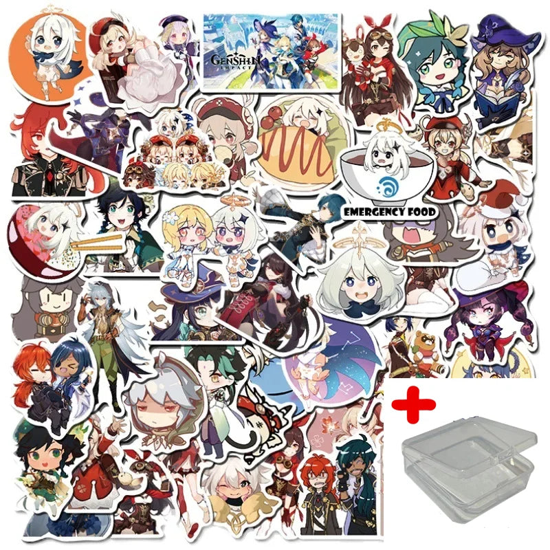 50pcs Game Character Graffiti Stickers for Wall & Desktop Decoration with Storage Box