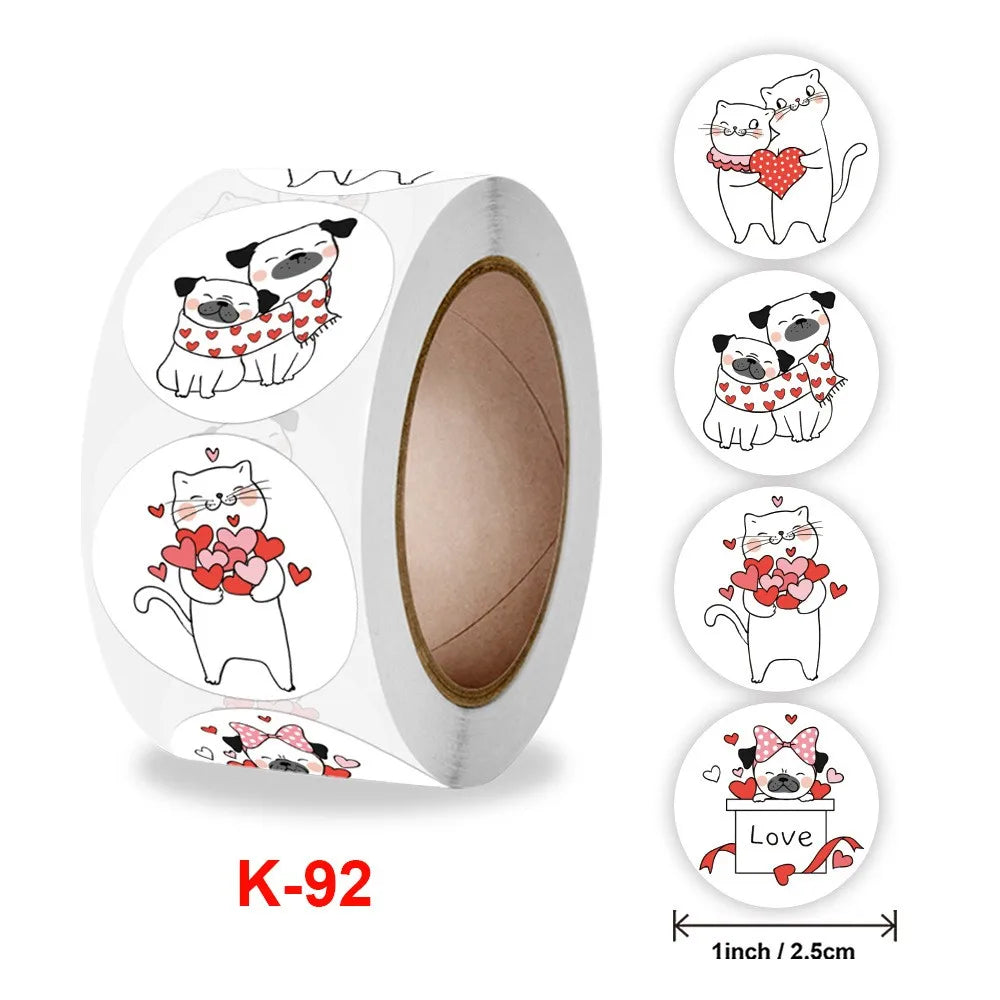 50-500PCS Cute Cartoon Animal Reward Stickers Children Gift Scrapbook Decoration Label Valentine's Day Wedding DIY Toy Stickers
