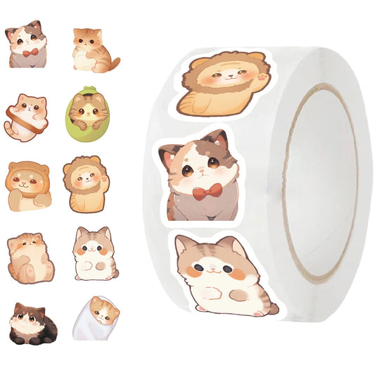 Cute Cat Stickers: 100-500pcs Reward & Thank You Labels