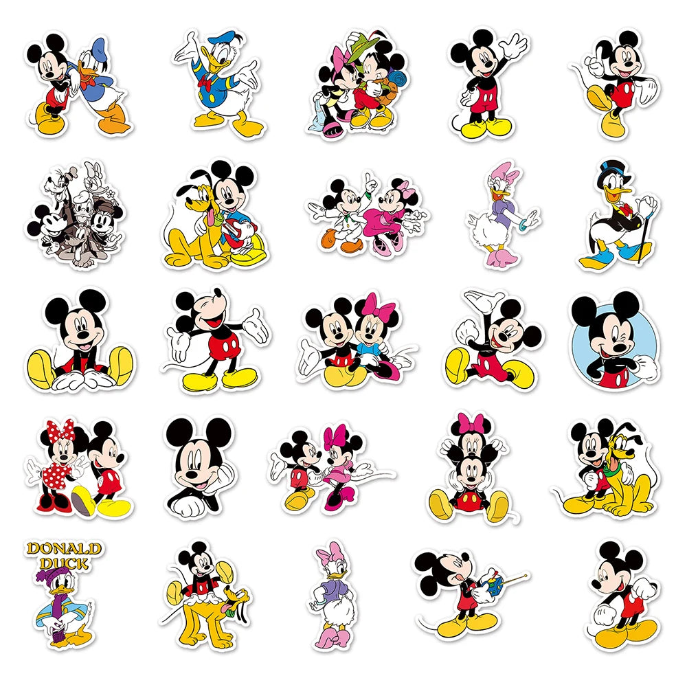 10/30/50pcs Disney Cute Cartoon Mickey Mouse Graffiti Stickers DIY Laptop Scrapbook Phone Luggage Guitar Children's Stickers Toy