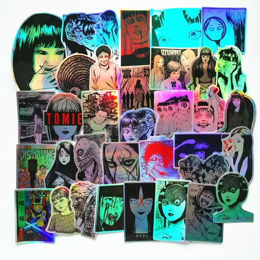 Laser Horror Comics Stickers Decal for Snowboard Laptop Luggage Car Fridge Vinyl
