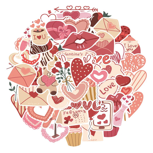Valentine's Day Love Stickers for Suitcase Laptop Luggage Fridge Phone Car