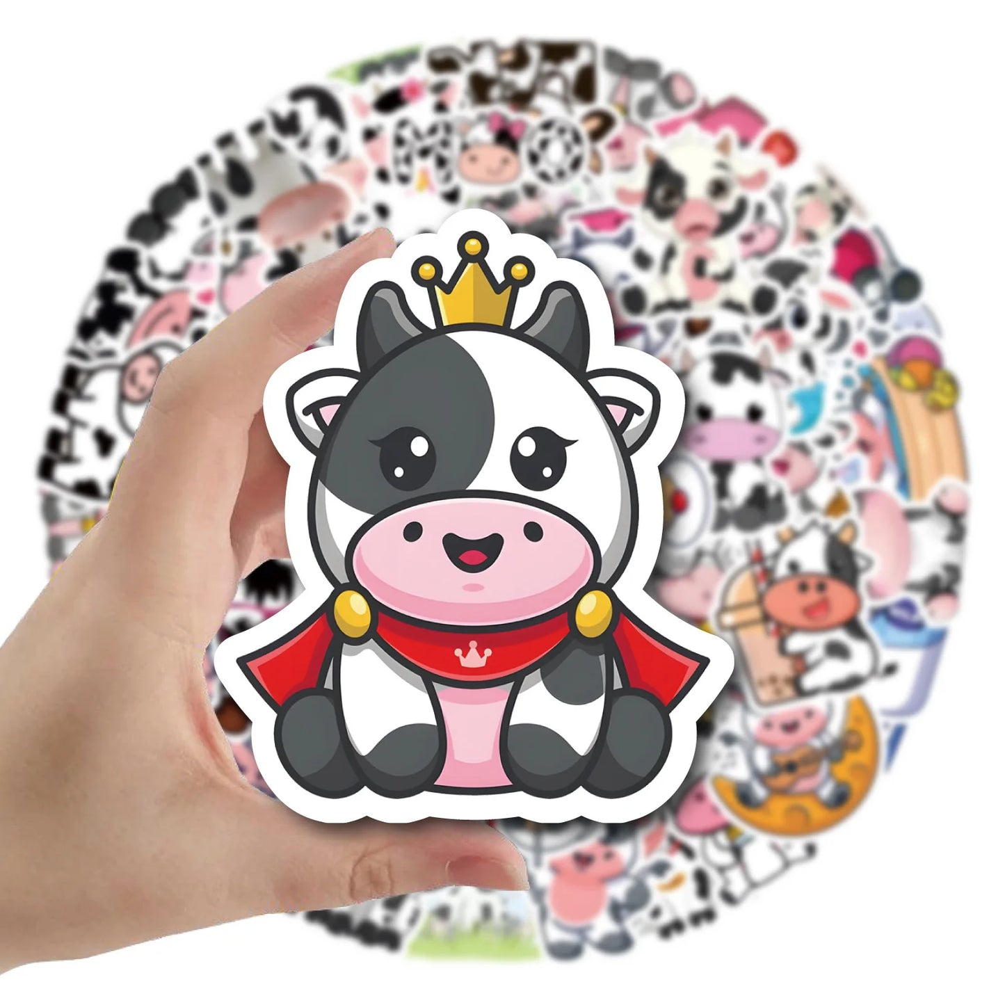 10/50/60PCS Milk Cow Sticker Laptop Stationery Scrapbook Cute Sticker Aesthetic Scrapbook Materials Craft Supplies Children