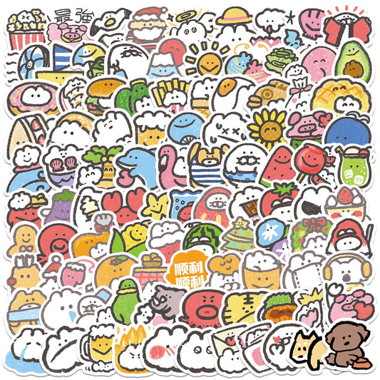 100 Pcs Cute Anime Stickers for Laptop, Skateboard, Bicycle, Fridge, Waterproof Decals