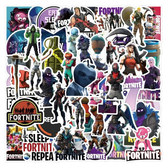 55pcs Fortnite Graffiti Stickers for Laptop, Phone, Scooter, Water Bottle, Suitcase, Stationery